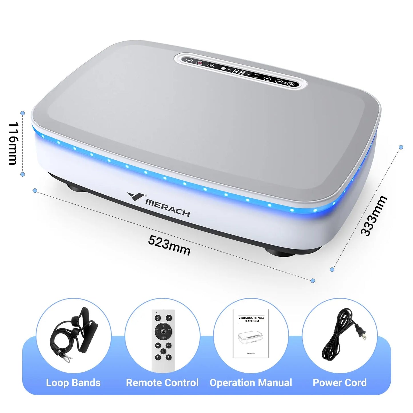 MERACH Vibration Plate Exercise Machine with Light for Whole Body Workout