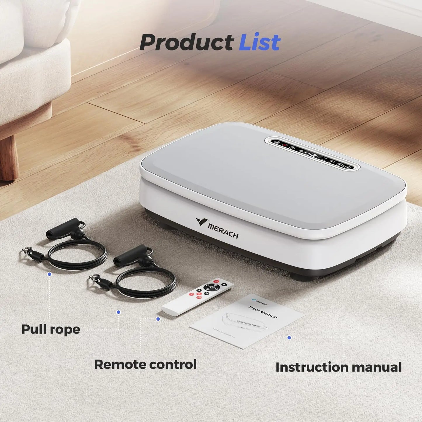 MERACH Vibration Plate Exercise Machine with Light for Whole Body Workout