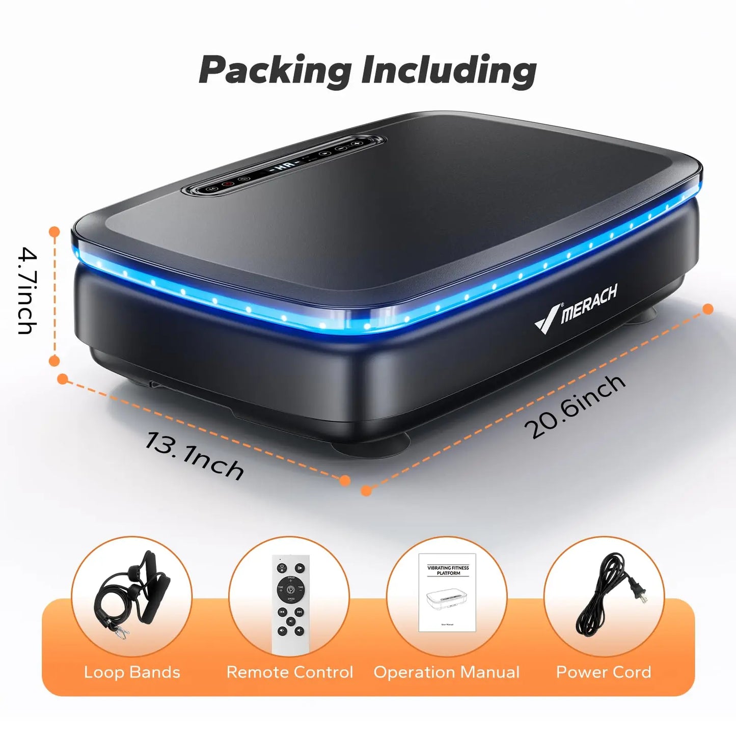 MERACH Vibration Plate Exercise Machine with Light for Whole Body Workout