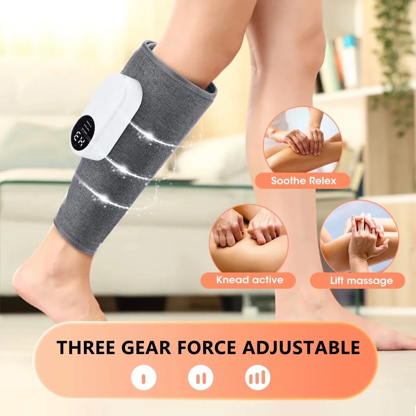Smart Heating Leg Massage Machine Air Compression USB Rechargeable Wireless Leg Massager