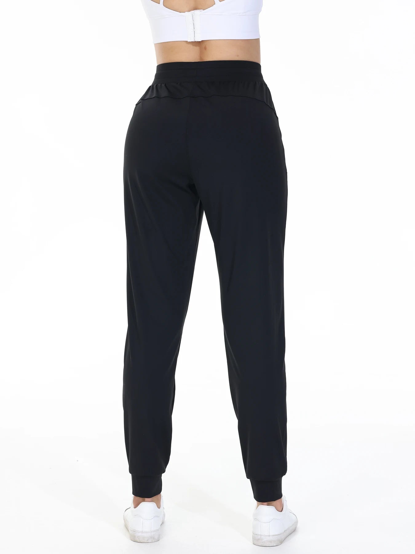 Fitness Jogging Pants Women's High Belt Pocket Drawstring Elastic Waist Yoga Pants Gym Exercise Sportswear Light and Comfortable