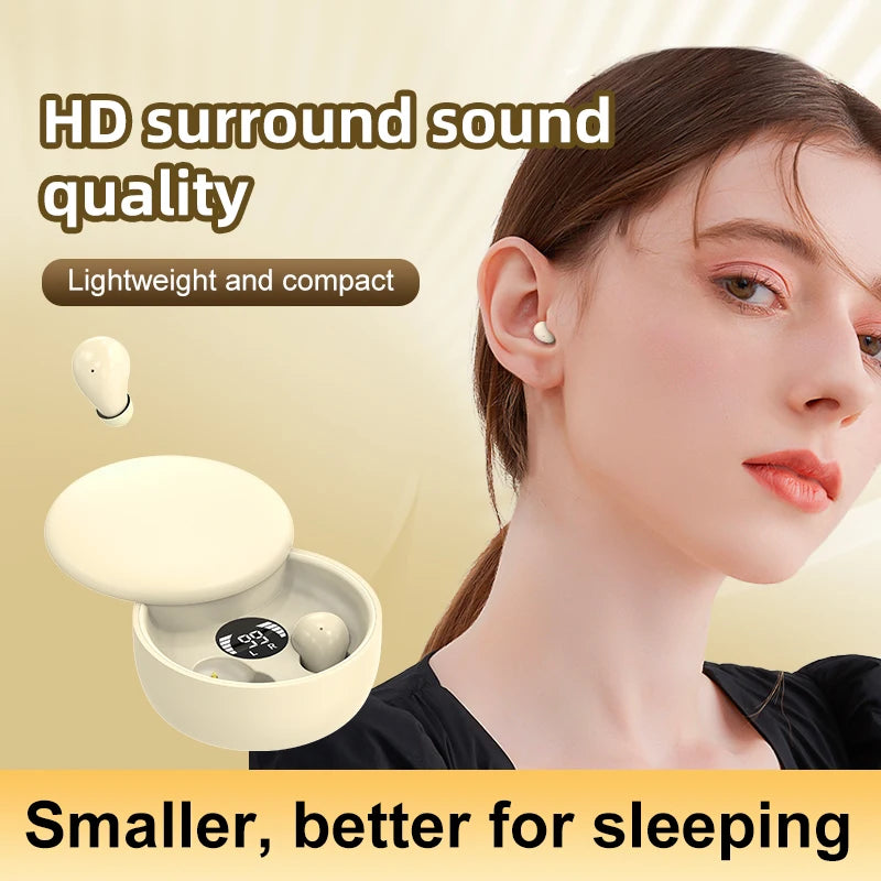 SK26 Bluetooth 5.4 Wireless Earphones Small Earbuds Sleeping Sport Invisible Headphones Bass Sound Quality Headset Sliding Cover