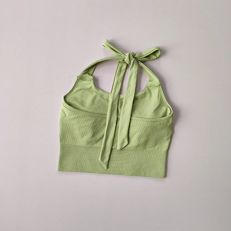 Summer Sexy Neck Hanging Strapless Sports Bra Women's Fashion Quick Drying Yoga Bra Under Wear Clothing Crop Top