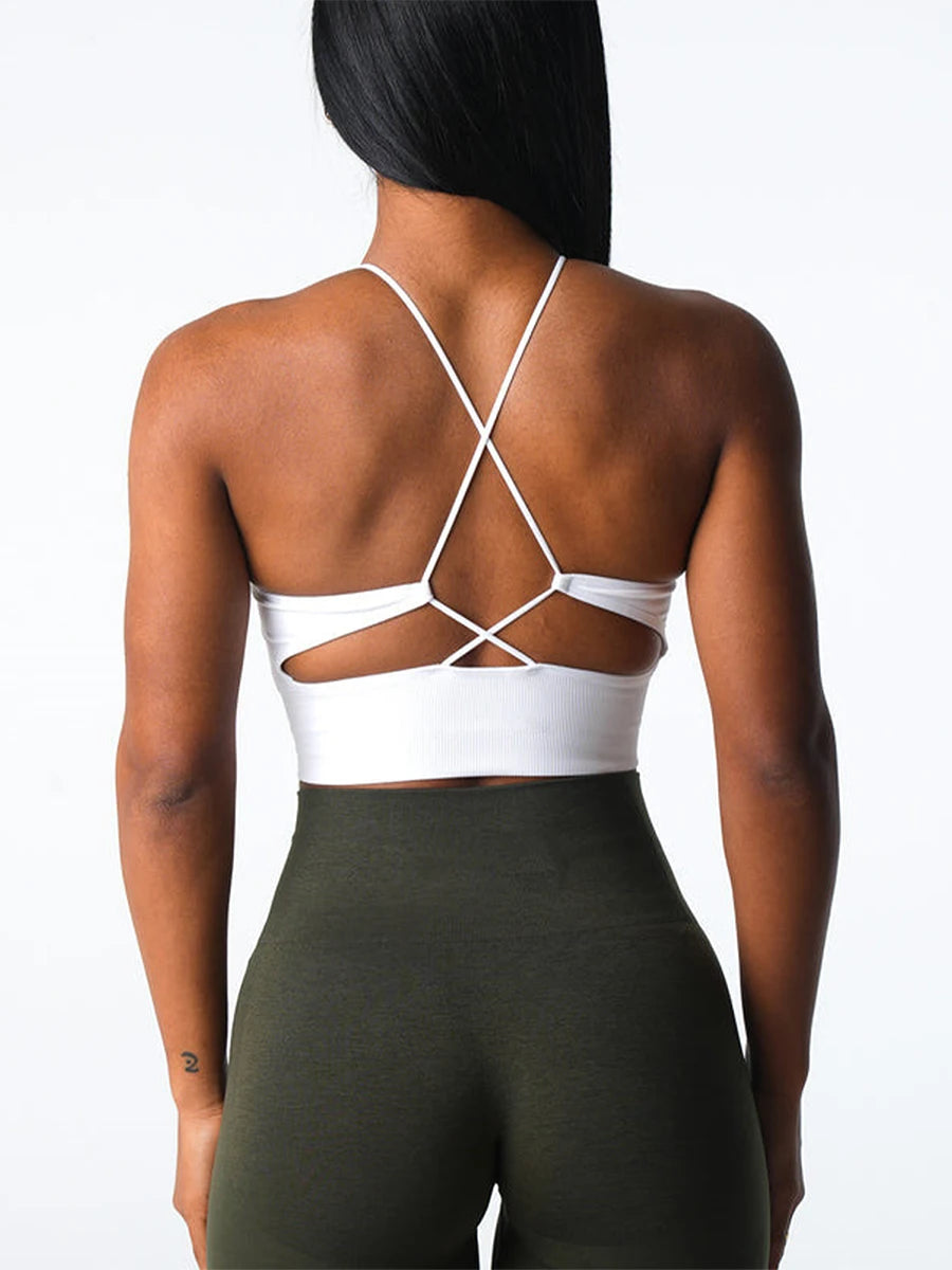 Women’s Seamless Sports Bra Solid Color Sleeveless Yoga