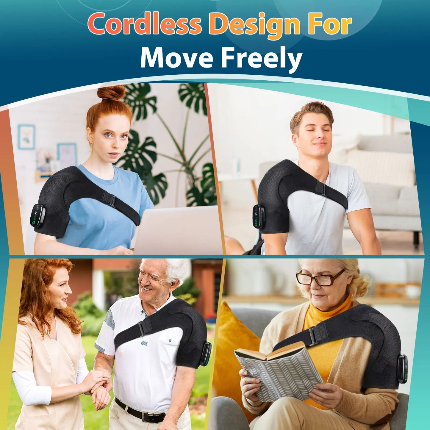 Electric Heating Shoulder Massager Brace for Arthritis Pain Relief