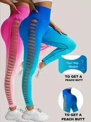 2 Pack US Local Women’s Gradient Hollow Out Yoga Pants