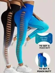 2 Pack US Local Women’s Gradient Hollow Out Yoga Pants