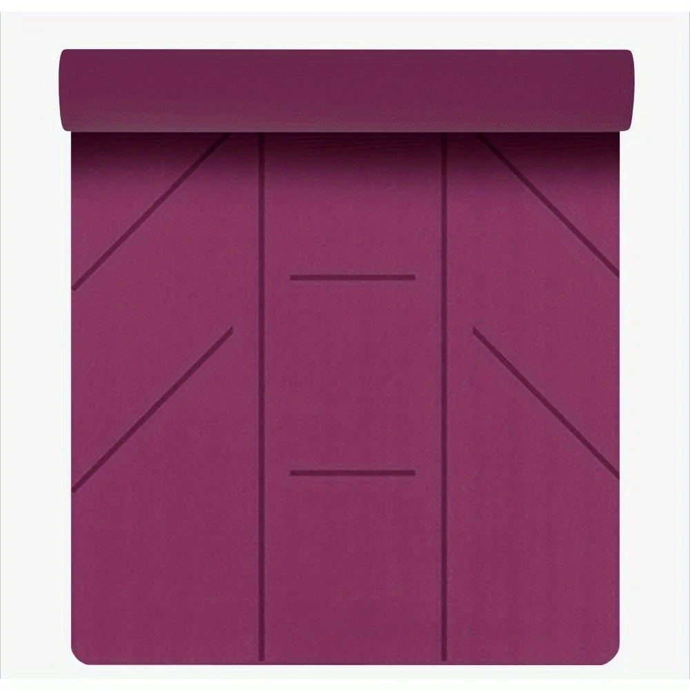 Super sticky yoga mat, fuchsia, 6mm thick, PVC, lightweight, durable and can be used in home or studio