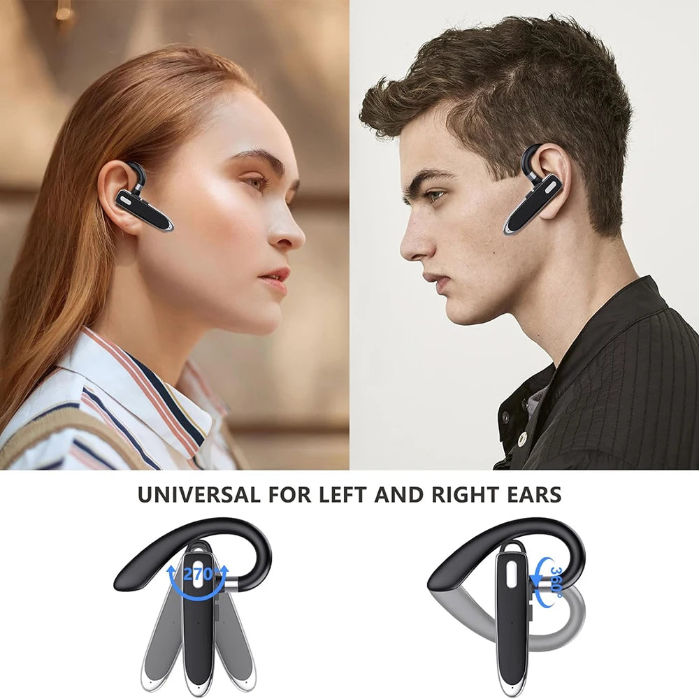 Bluetooth Headset Wireless Hands-Free Phone with Mic Hands-Free Earphones with 8 Hours Talk Time for Trucker Sports Riding