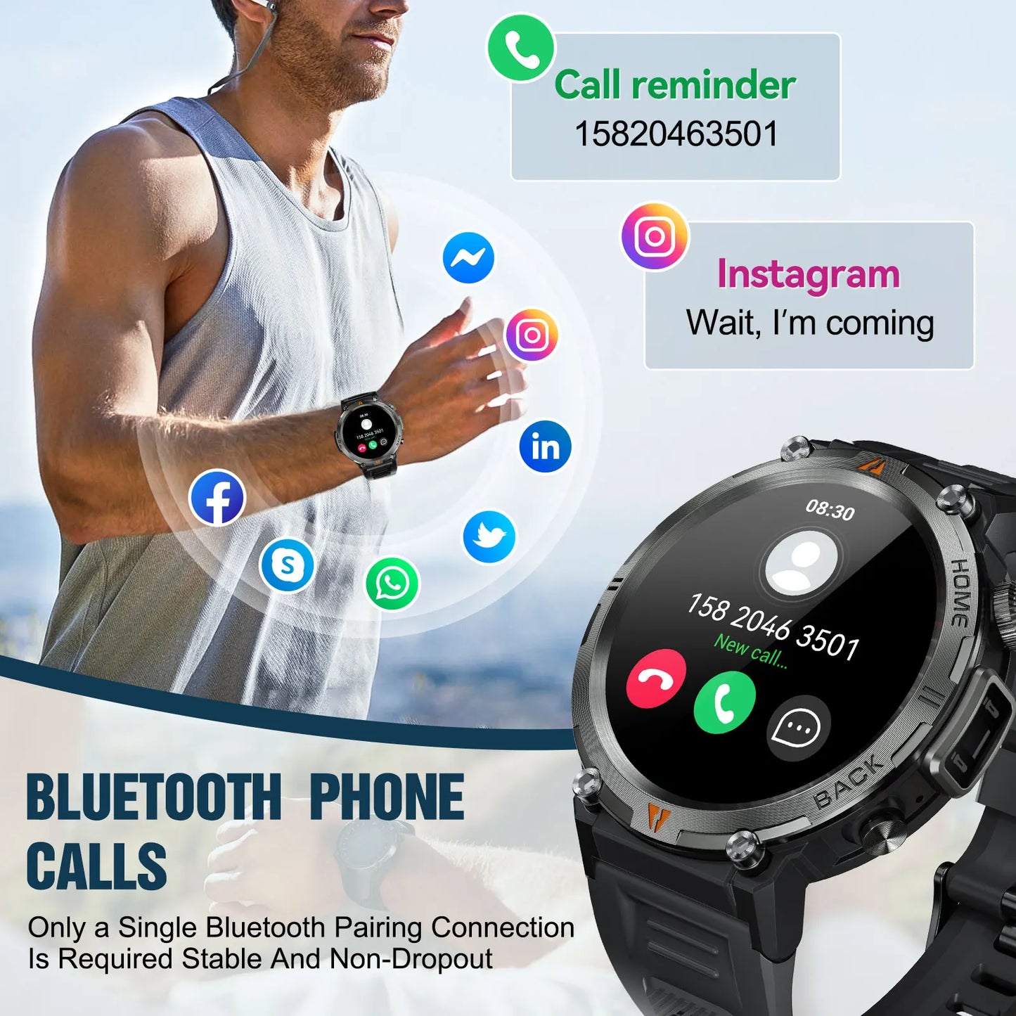 EIGIIS 2024 New KE3 Bluetooth Call Smart Watch Men Full Touch