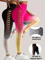 2 Pack US Local Women’s Gradient Hollow Out Yoga Pants