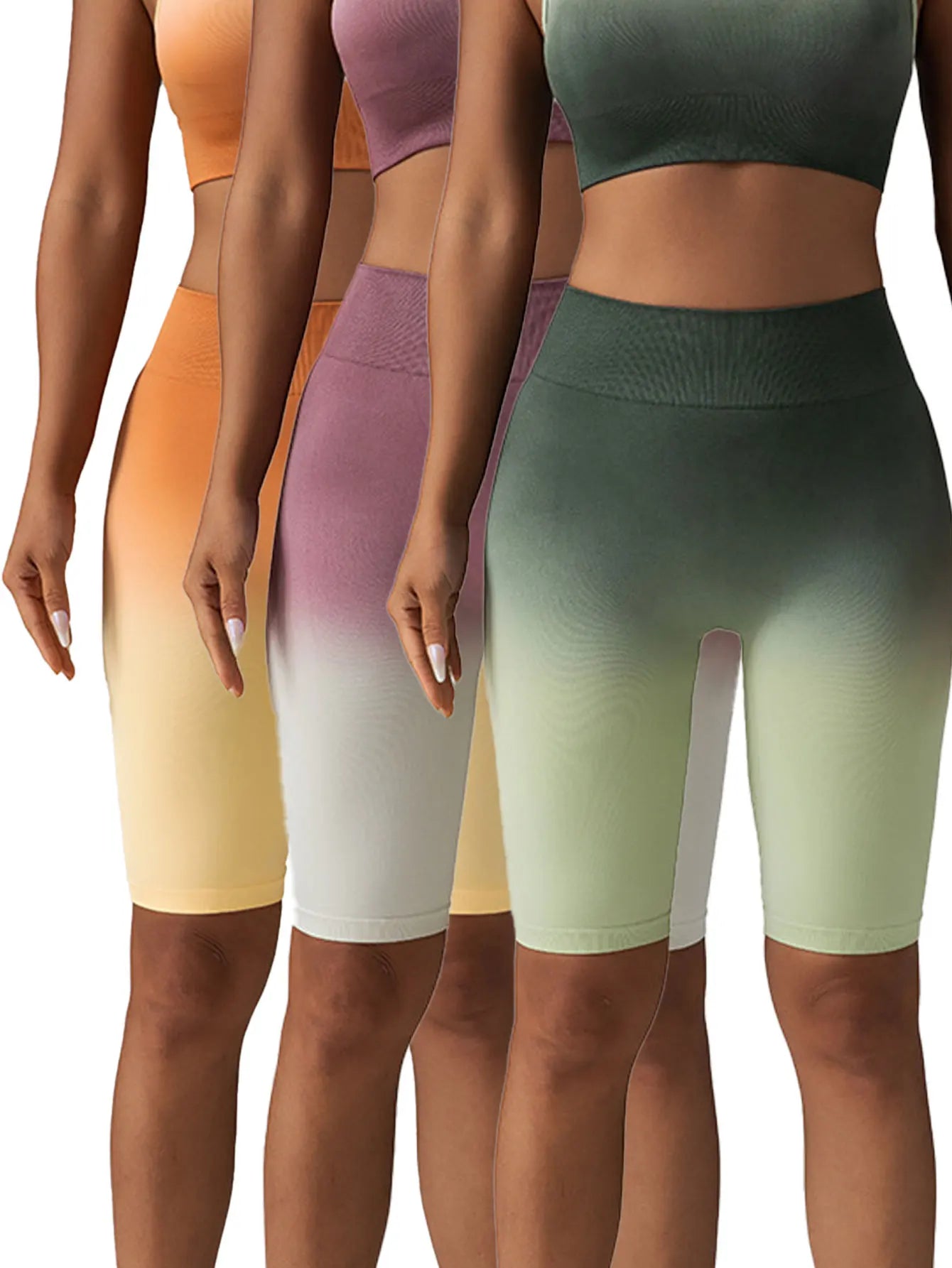 3 Pack US Local Women's Yoga Fitness Yoga Shorts Tummy Control