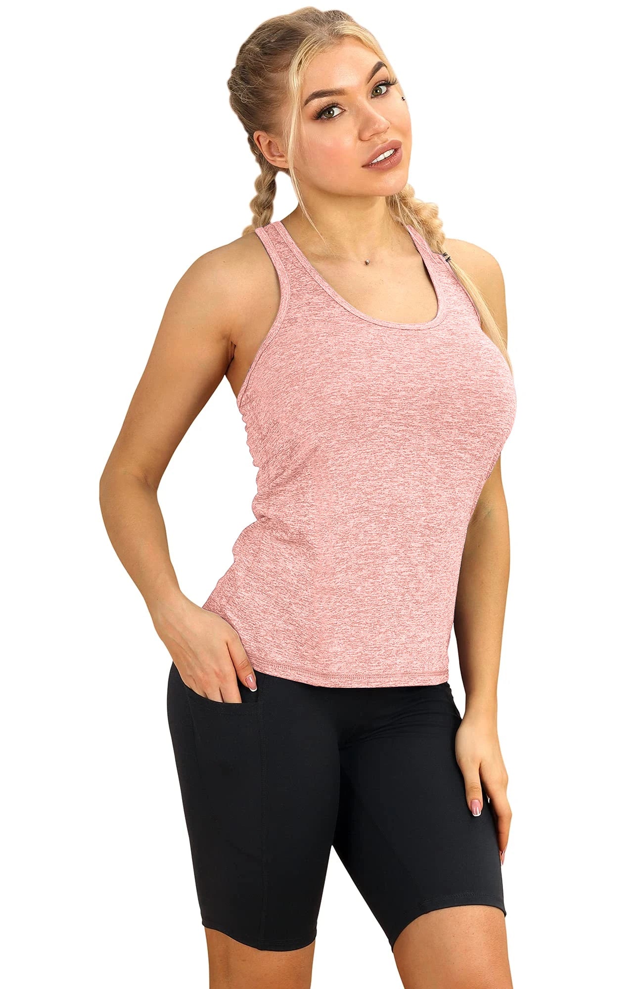3 Pcs Women Sport Tank Tops Loose Yoga Quick Dry Shirt