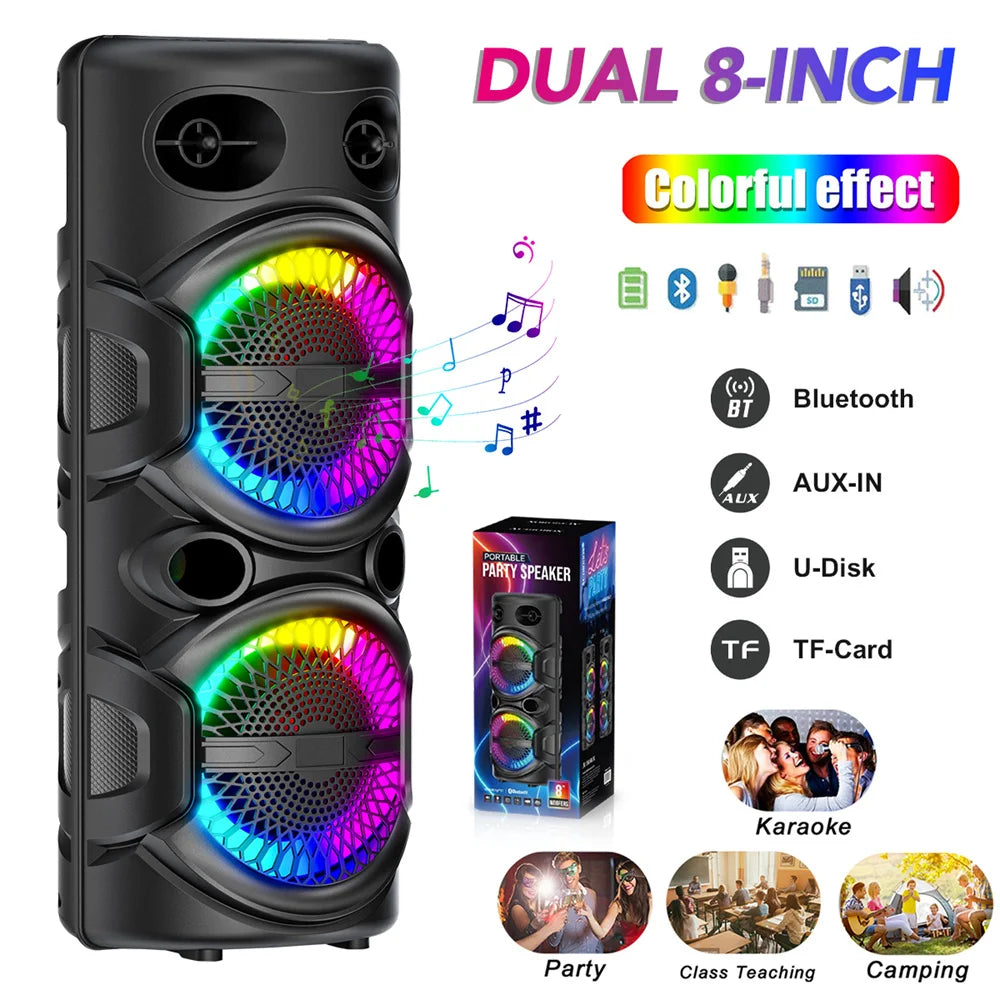3000W Portable Bluetooth Speaker Subwoofer Heavy Bass Sound System Party DJ Karaoke Rechargeable Loud Speaker