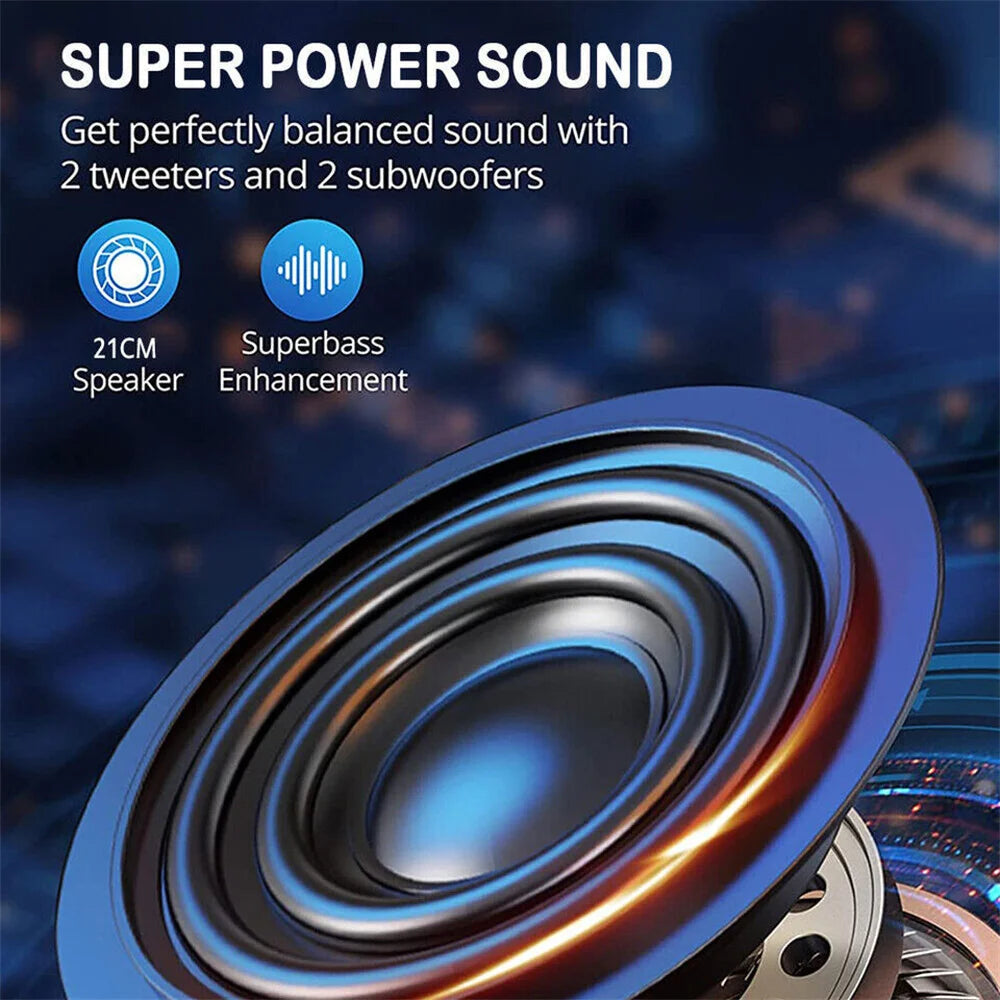3000W Portable Bluetooth Speaker Subwoofer Heavy Bass Sound System Party DJ Karaoke Rechargeable Loud Speaker