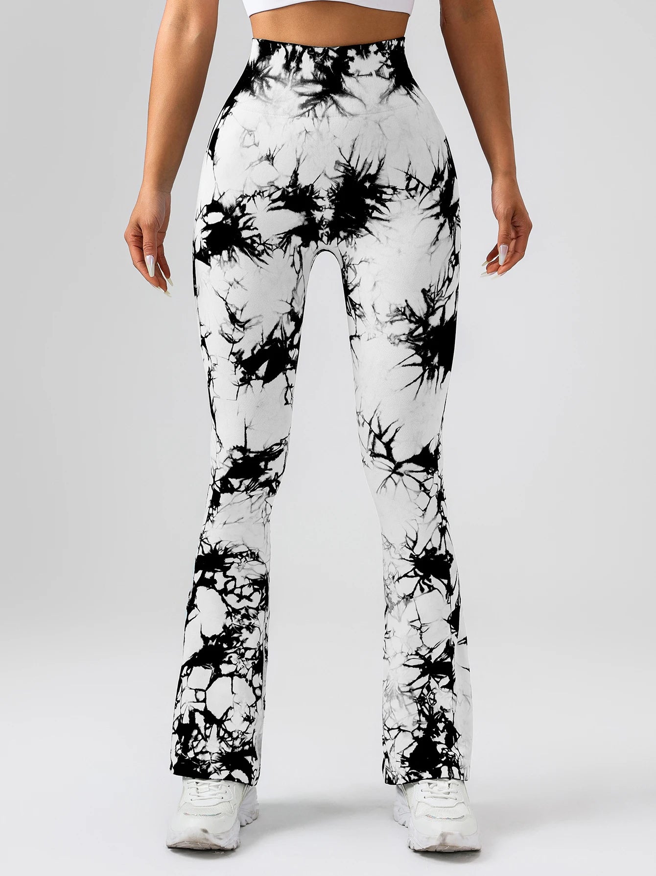 4 Pack US Local Women's Tie-dye Flared Yoga Pants