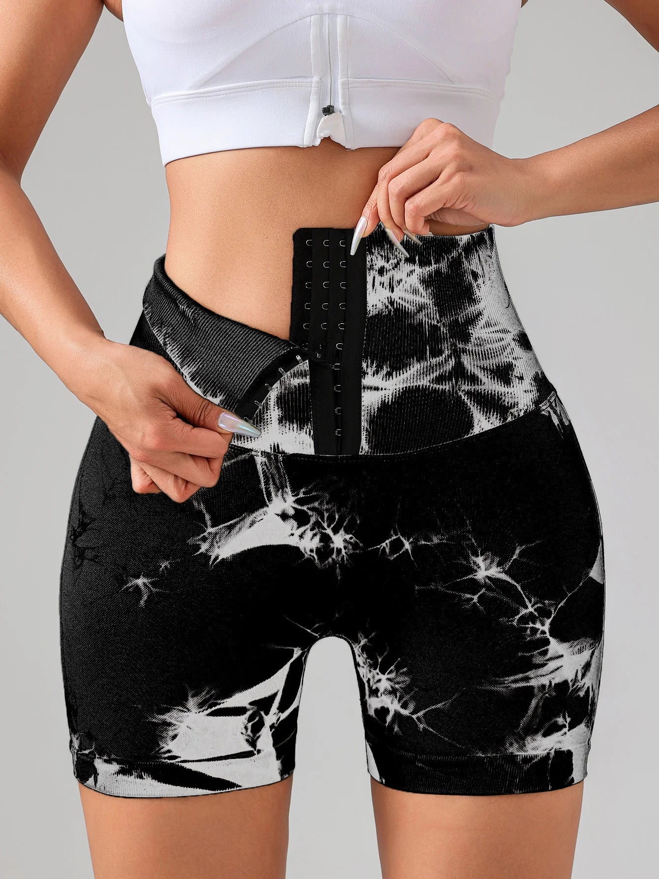 Us Local Women's High Waist Butt Lift Tie Dye Summer Yoga Shorts