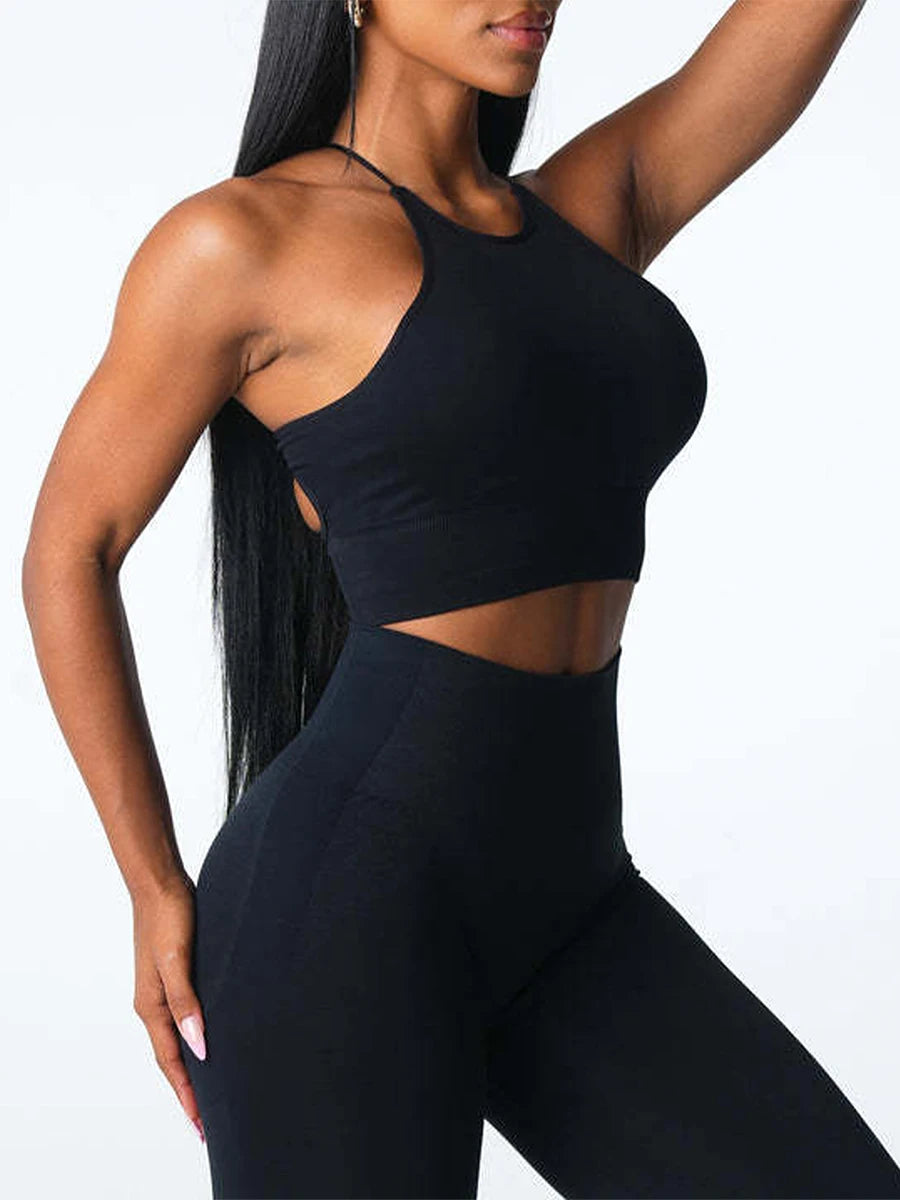 Women’s Seamless Sports Bra Solid Color Sleeveless Yoga