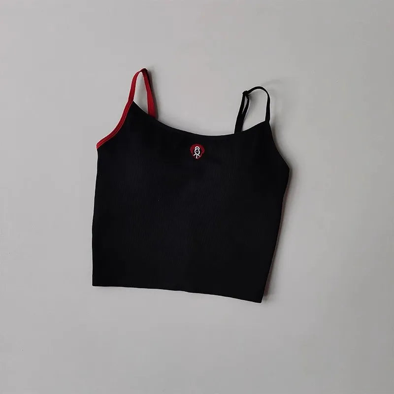 Women's Impact Activity Strap Sports Vest Yoga Vest with Pads Fitness Tank Top Open Back Gym Running Workout Halter Top Camisole