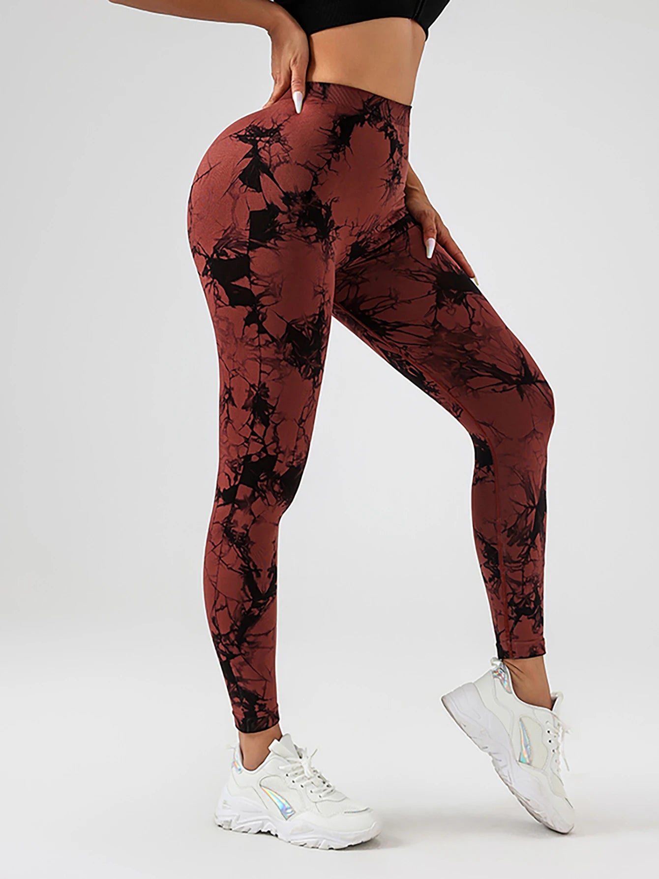 US Local Women’s Spandex Tie Dye Scrunch Butt Lifting Leggings