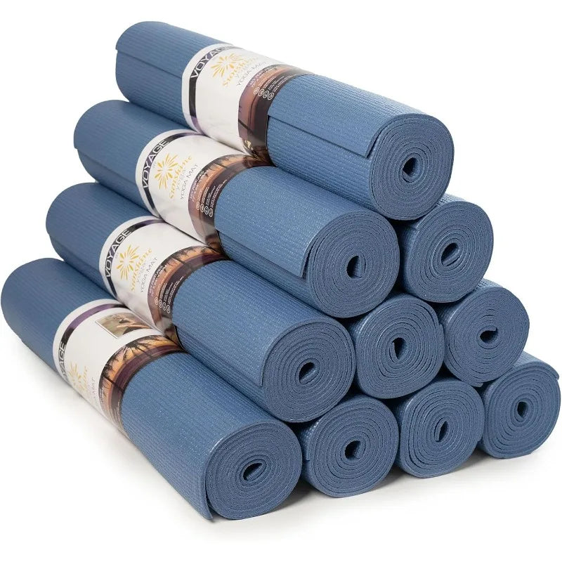Sunshine Yoga Voyage Yoga Mat, 10 Pack, 72" x 24" Professional Studio and Gym Bulk Yoga Mats, 5mm Thick, Durable, Anti-Tear,