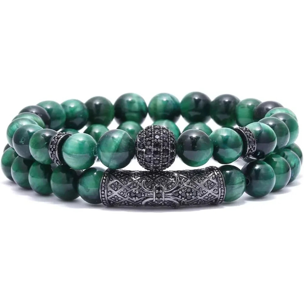 8mm Tiger Eye Stone Beads Bracelet Elastic Natural Stone Yoga Bracelet for Women Men