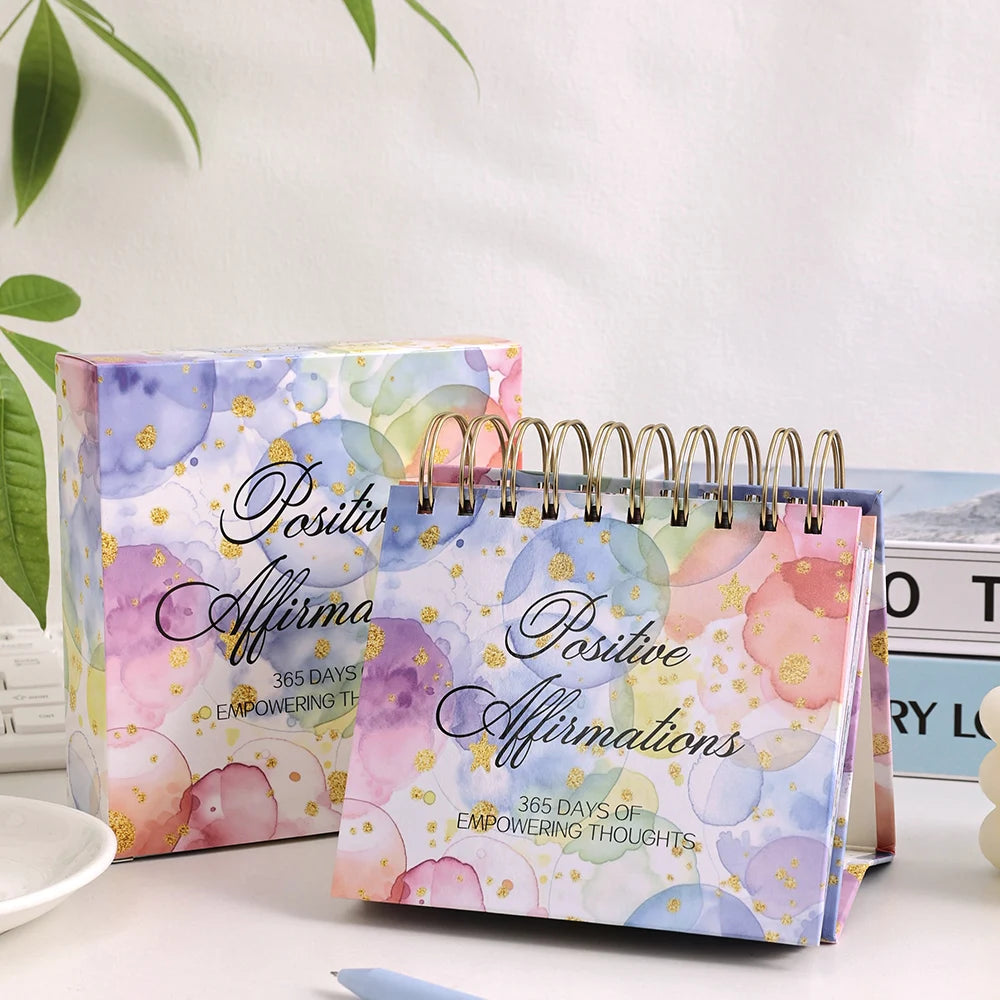 365 Days Colorful Positive Affirmations Desk Calendar 2025