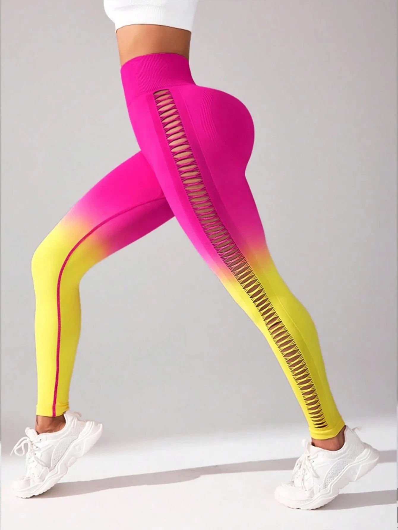 2 Pack US Local Women’s Gradient Hollow Out Yoga Pants