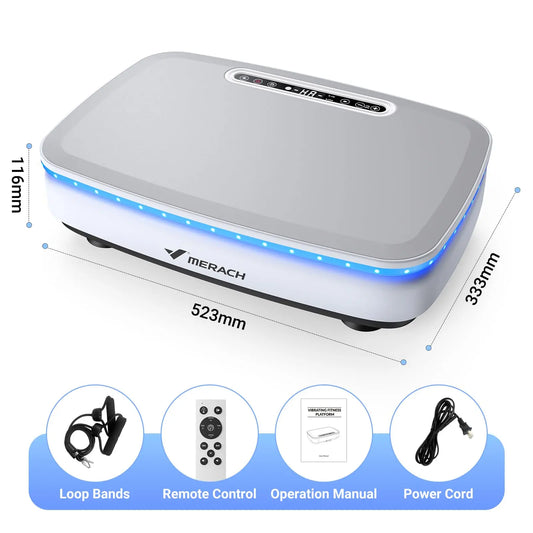 MERACH Vibration Plate Exercise Machine with Light for Whole Body Workout