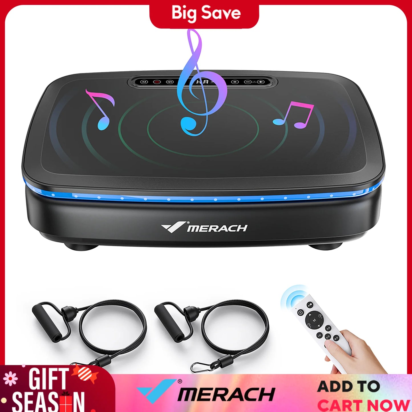 MERACH Vibration Plate Exercise Machine with Light for Whole Body Workout