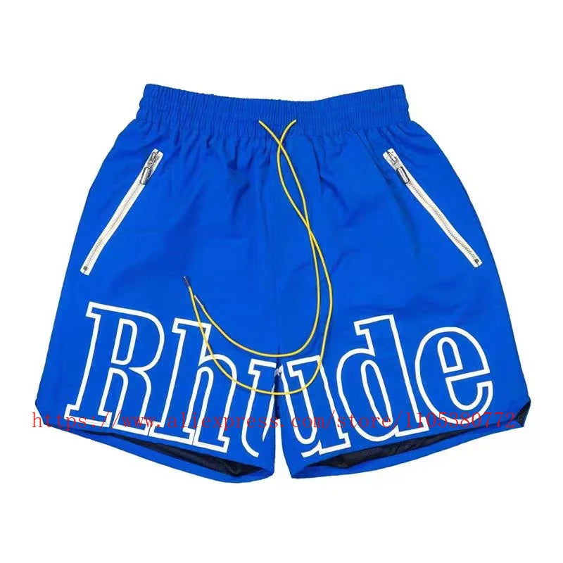 Mens Casual Knit Summer Beach Shorts With Elastic Waist Drawstring