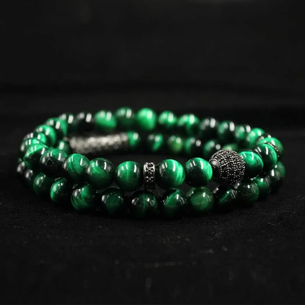 8mm Tiger Eye Stone Beads Bracelet Elastic Natural Stone Yoga Bracelet for Women Men