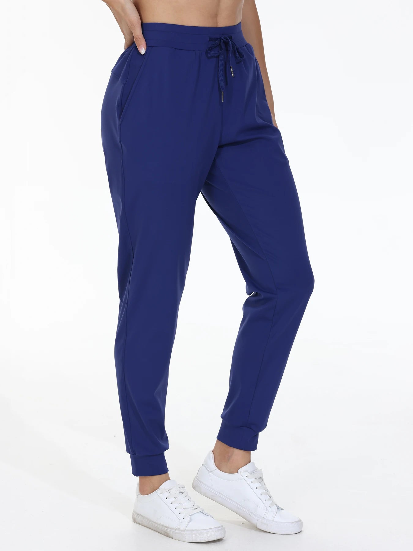 Fitness Jogging Pants Women's High Belt Pocket Drawstring Elastic Waist Yoga Pants Gym Exercise Sportswear Light and Comfortable