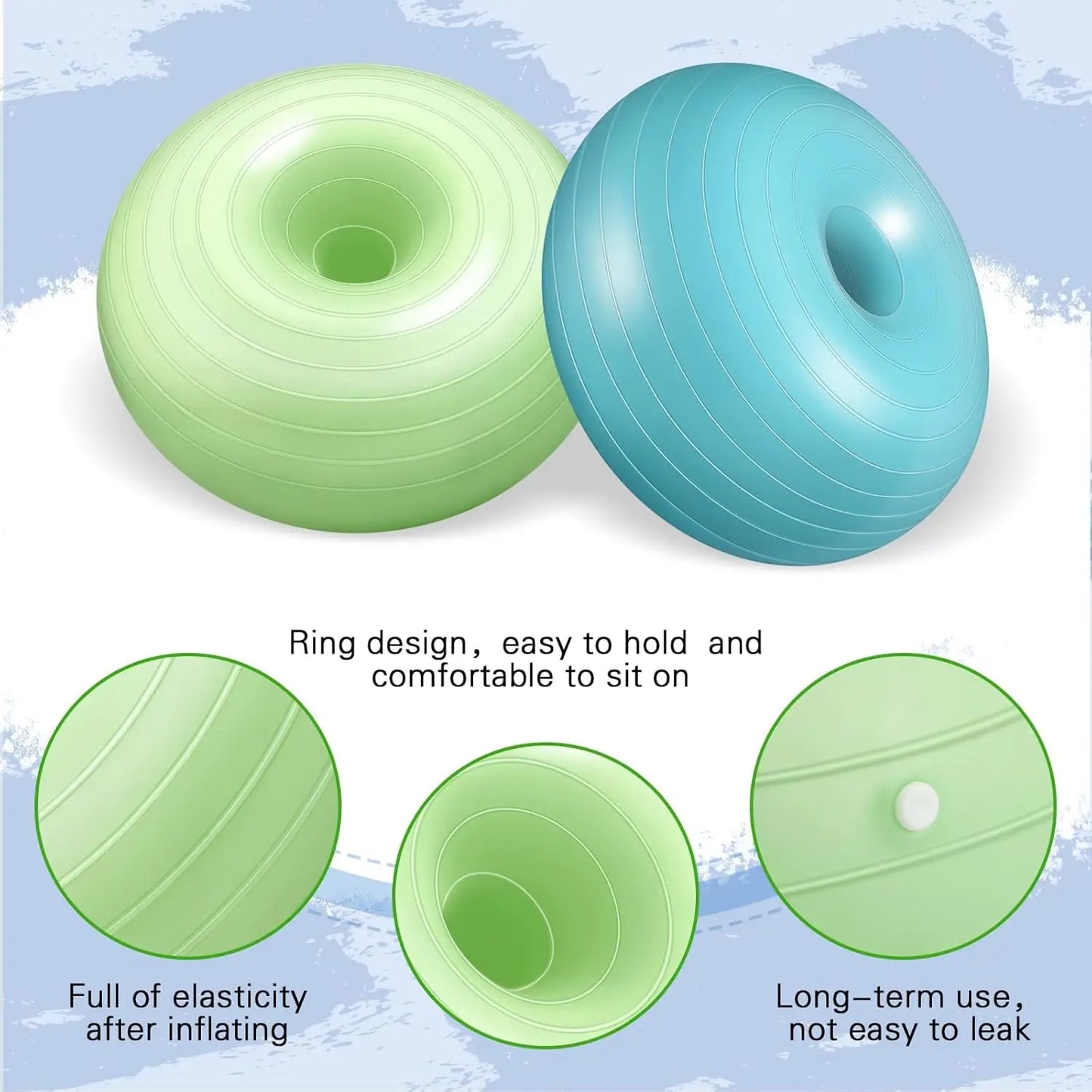 8 Pcs Flexible Seating for Classroom Inflatable Yoga Ball Chairs with Pump Donut Exercise Ball Chair Cushion Seat for Office Bal