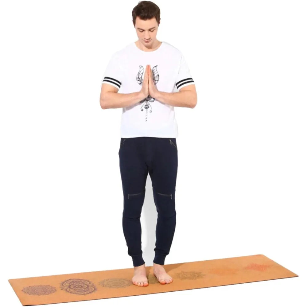 Chakra Cork Yoga Mat - Extra Long & Wide, Non Slip, Non Toxic, Great for Yoga, Pilates & Workout (84 x 27 x 2mm Thick)