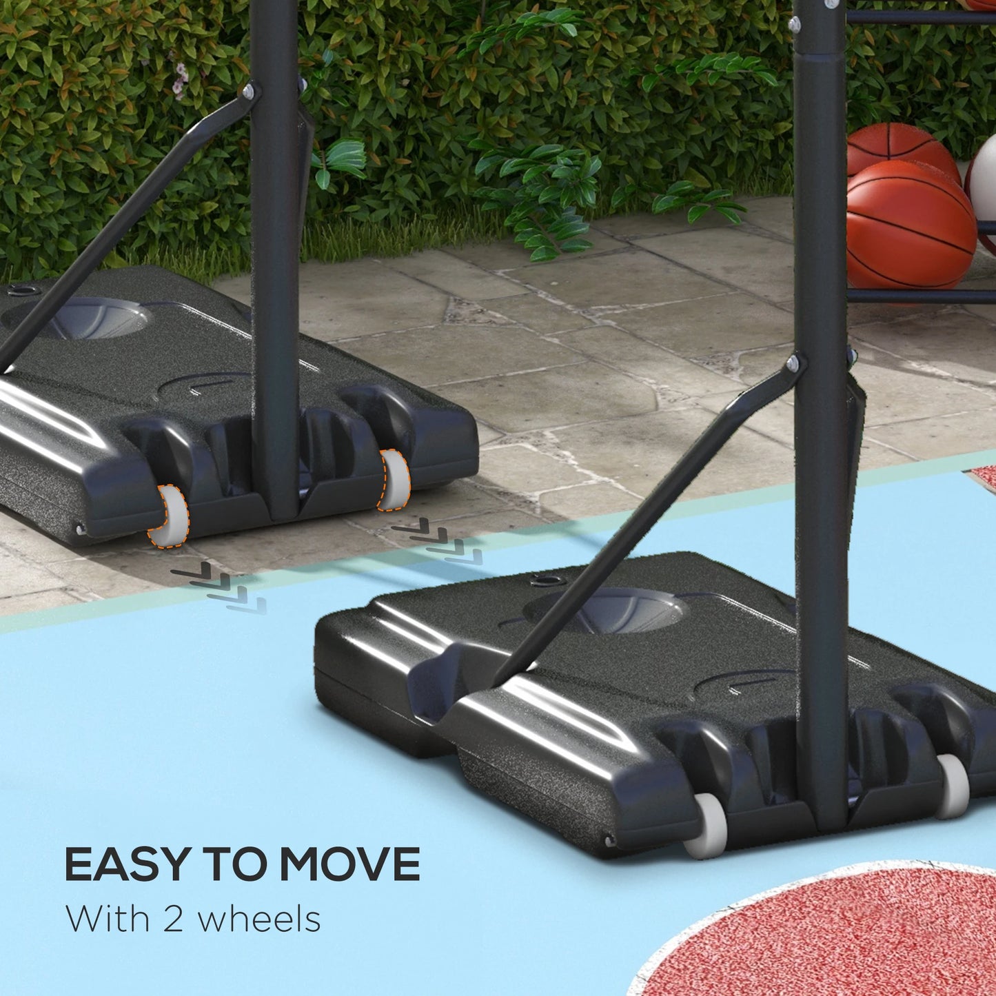 Soozier 7.7-10ft Portable Basketball Hoop with 43'' Shatterproof Backboard