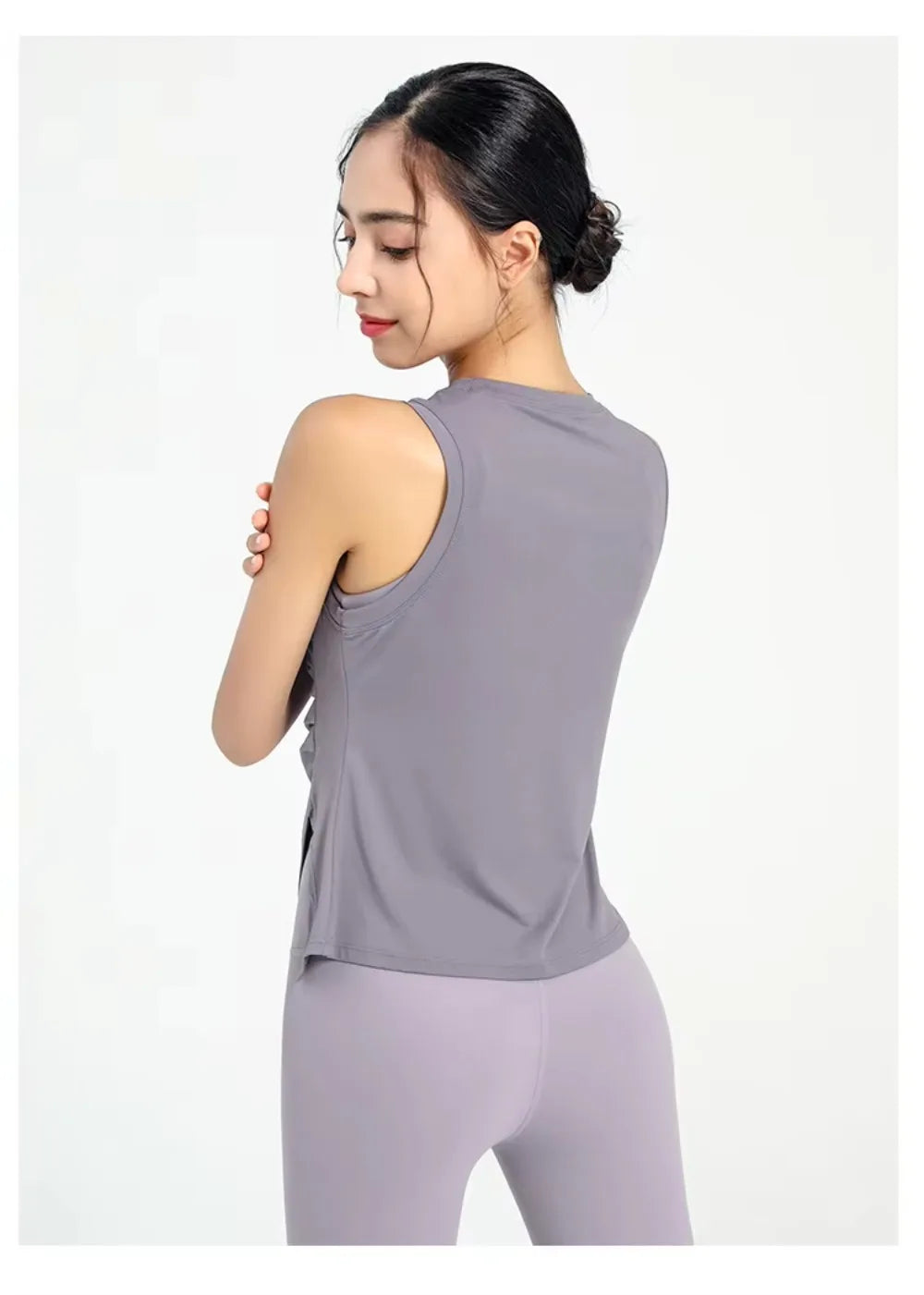 Slit Women's Sports Vest High Stretchy Yoga Pilates Cropped Vest Top for Fitness  Workout BreathableTank Top Female Sportswear