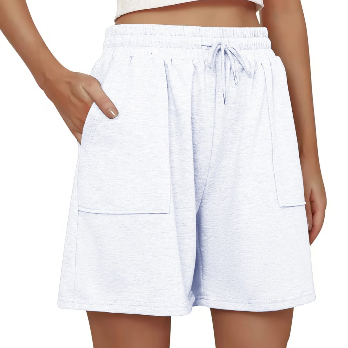 Womens High Waist Yoga Shorts Quick Dry Compression Workout Shorts with Pockets Breathable Running Gym Shorts