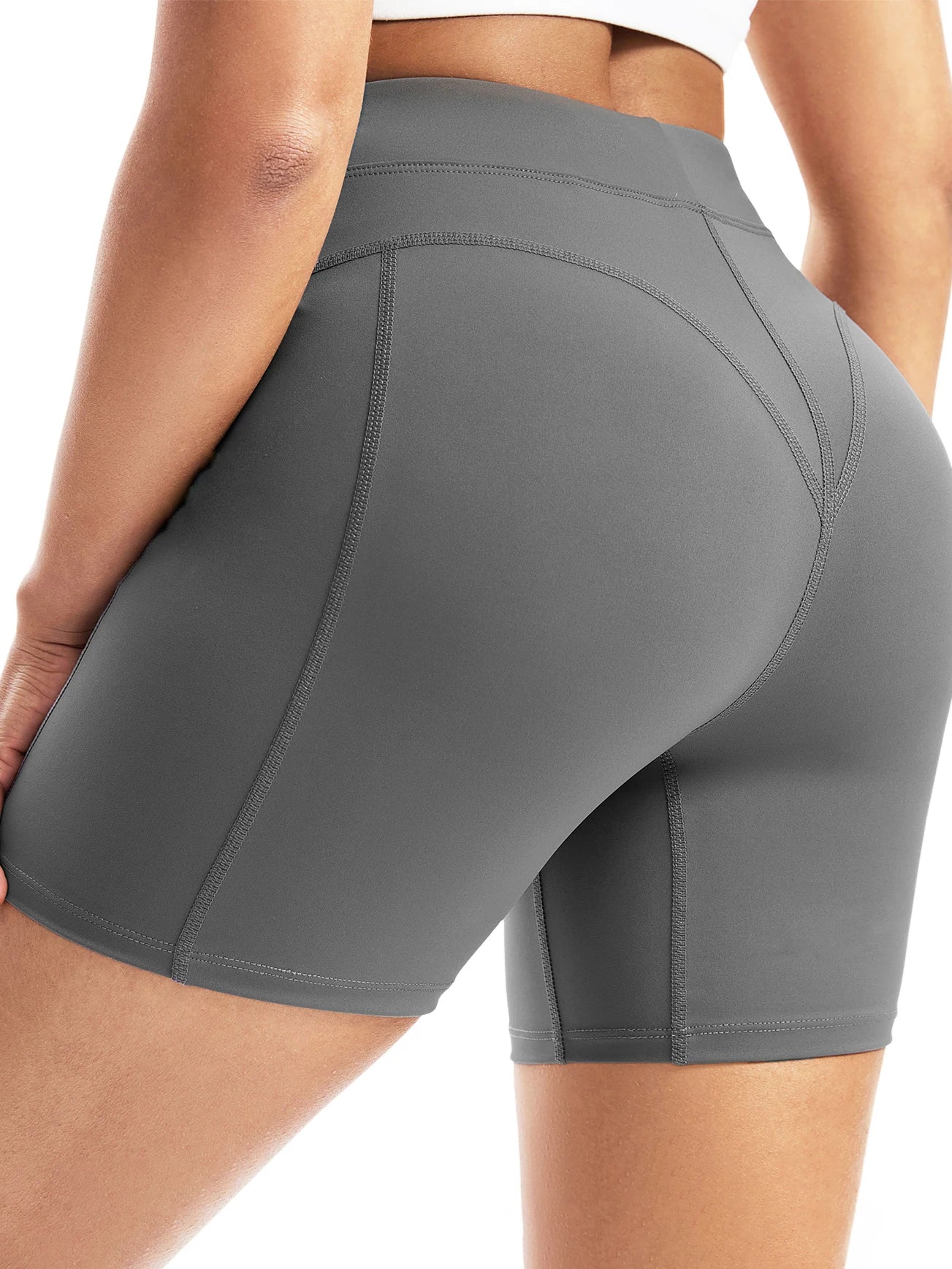 Women's Training and Running Yoga Clothes Hot Pants Intersection Sanding Bag Abdomen Hip Elastic Tight Fitness Shorts Pants