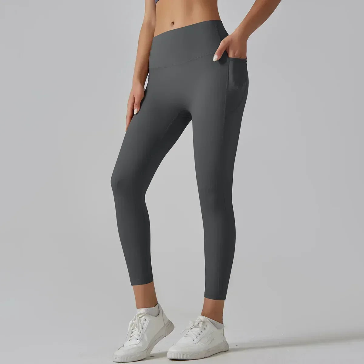 Yoga AL High Waisted Yoga Pants With Abdominal Pockets