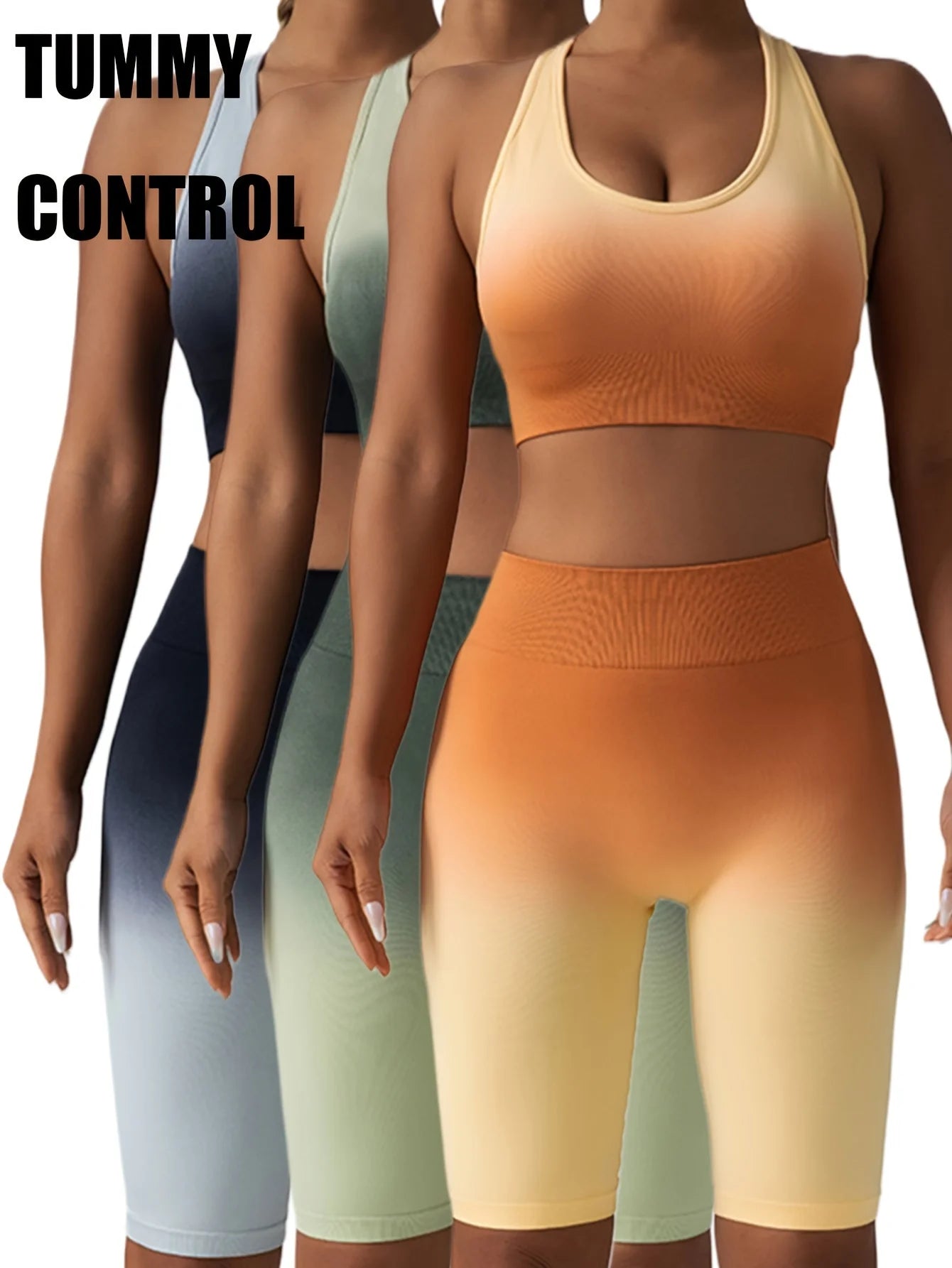 3 Pack US Local Women's Yoga Fitness Yoga Shorts Tummy Control