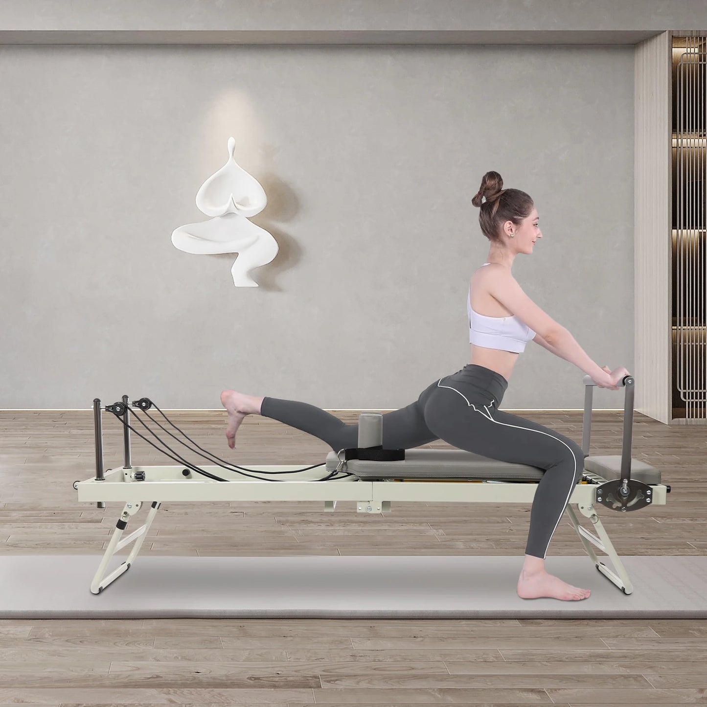 Foldable Pilates Reformer Machine for Yoga Fitness Equipment