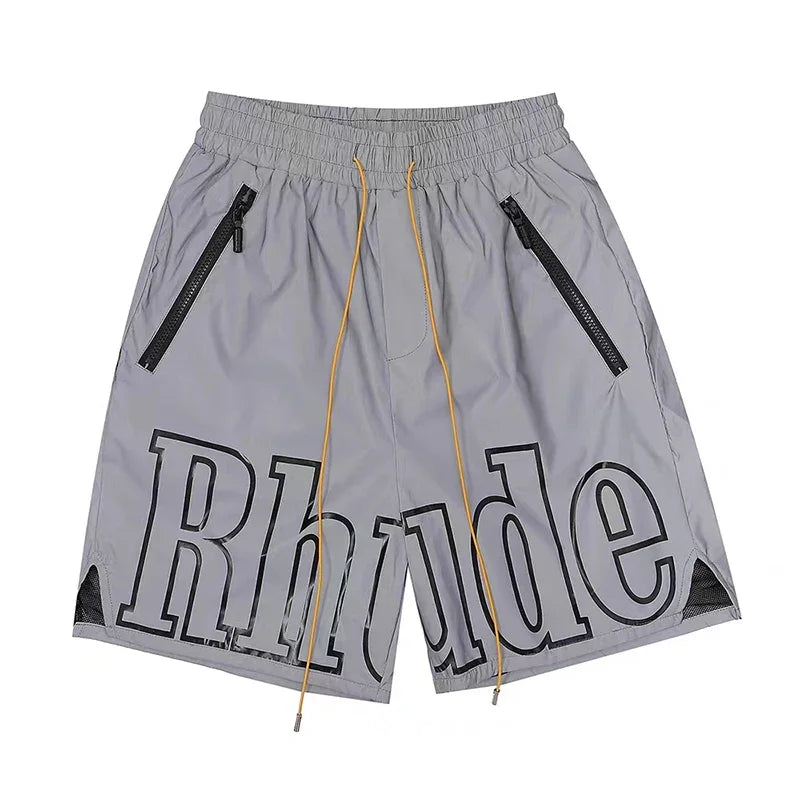 Mens Casual Knit Summer Beach Shorts With Elastic Waist Drawstring