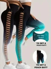 2 Pack US Local Women’s Gradient Hollow Out Yoga Pants