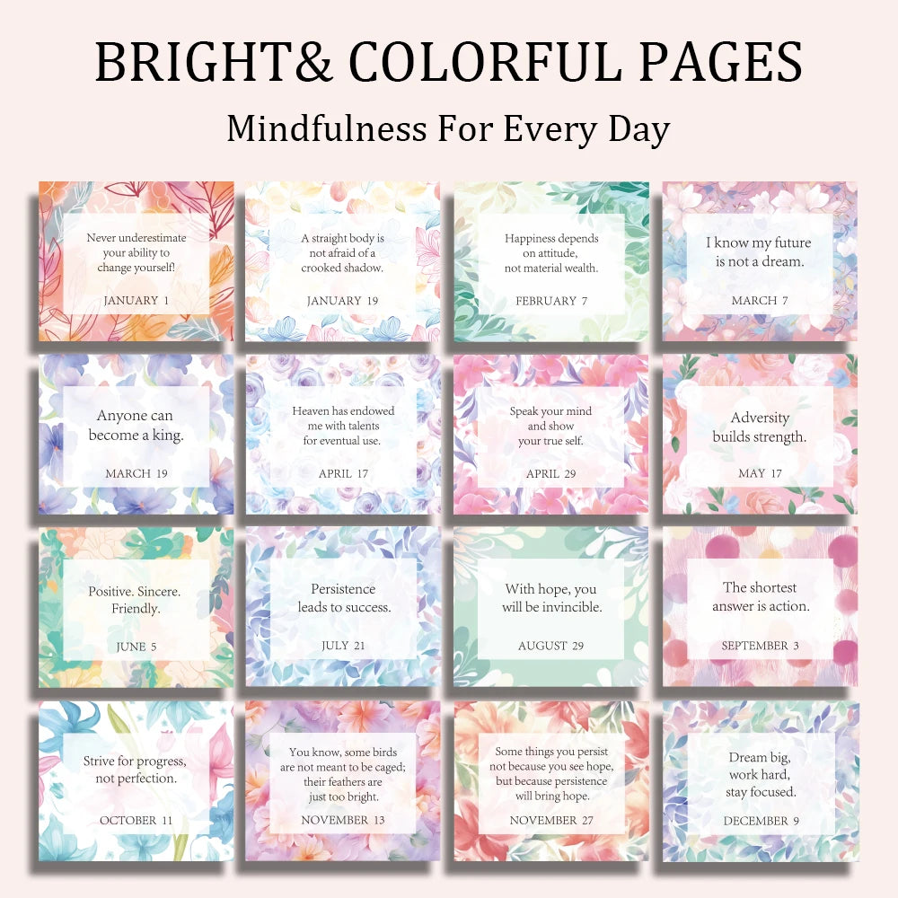 365 Days Colorful Positive Affirmations Desk Calendar 2025