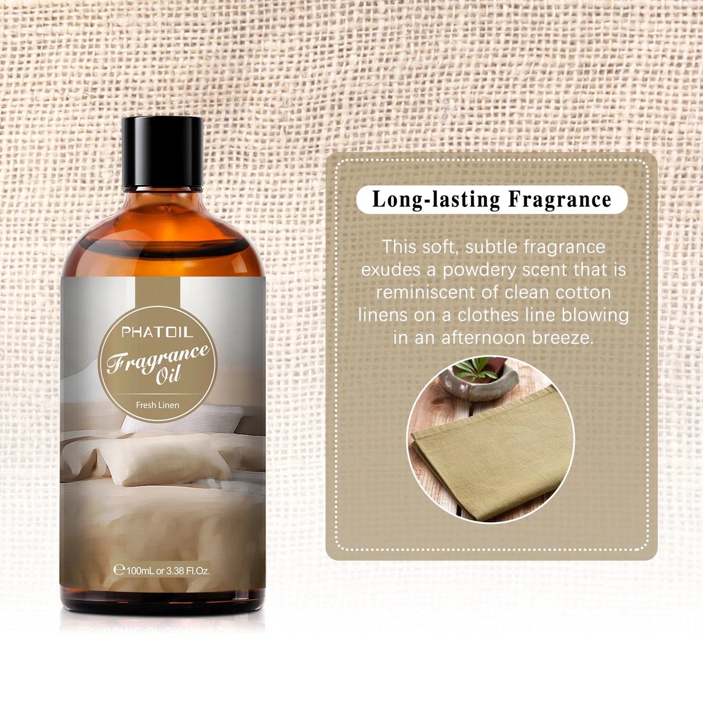 PHATOIL 100ml  White Musk Fragrance Essential Oil  Fresh Linen Honeysuckle Peach Orange Blossom for Aroma Candle Soap Making