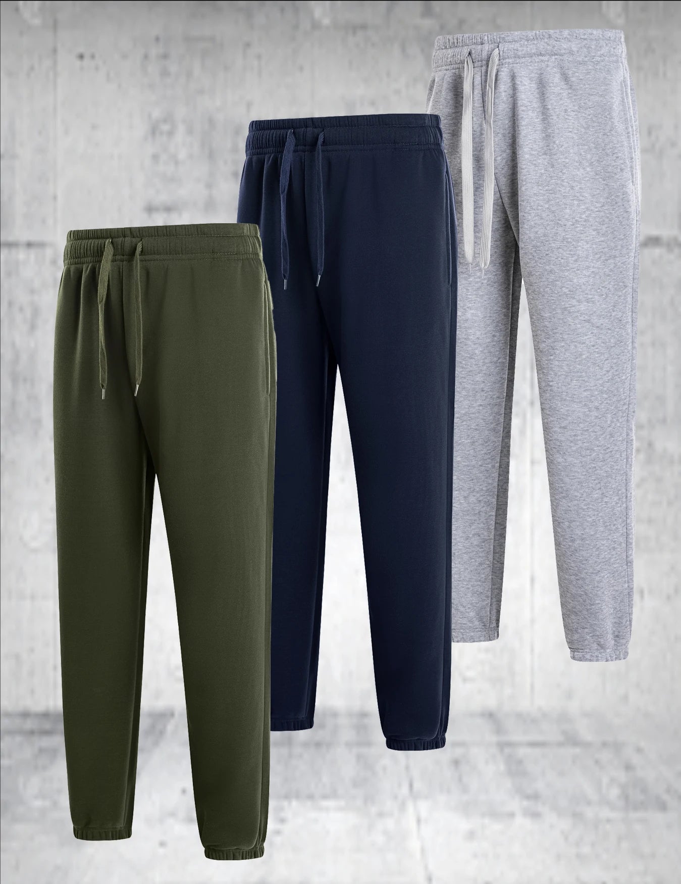 3 Pieces Of Mens Solid Color Casual Sports Pants Breathable Lightweight Suitable For Daily Wear