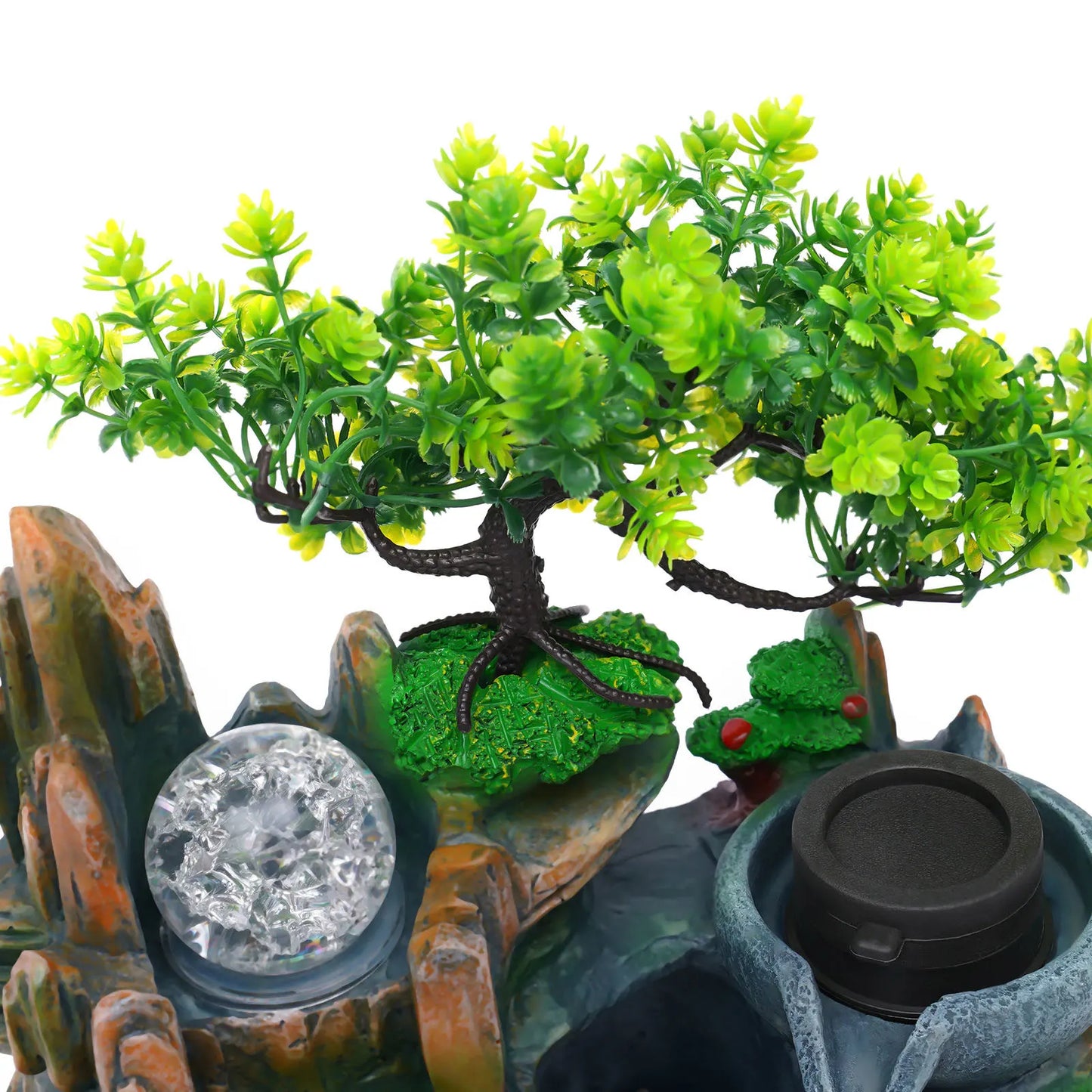 Bonsai Tree Rock Water Fountains Indoor Tabletop Waterfall