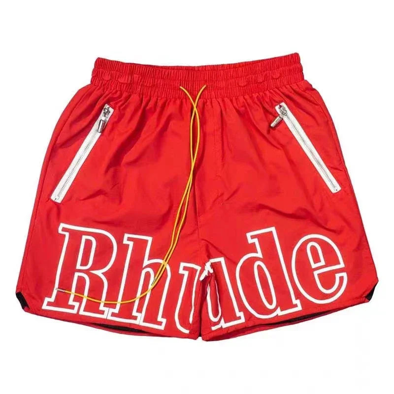 Mens Casual Knit Summer Beach Shorts With Elastic Waist Drawstring