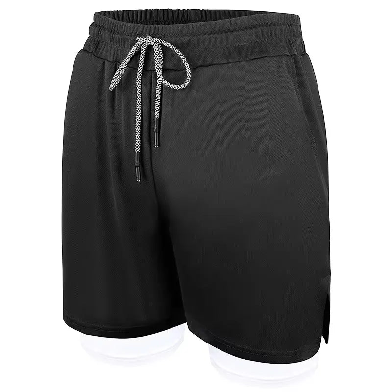 Mens 2 in 1 Running Shorts 5 Inch Quick Dry Athletic Shorts